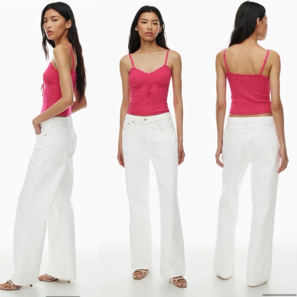 NWT Aritzia Wilfred Soloist Top Size Small Bright Rose Sweetheart knit top